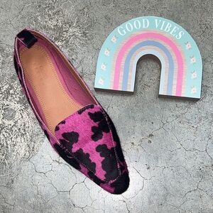 Asos pink black animal print flats